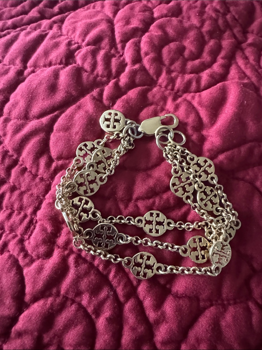 Tory Burch Gold-Tone Multi-Chain Logo Bracelet